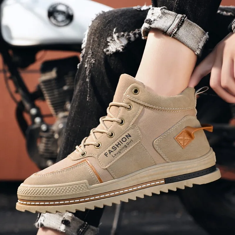 Men's high-top tooling Martin boots sneakers Zapatillas Hombres increased casual shoes lace-up old shoes outdoor jogging shoes