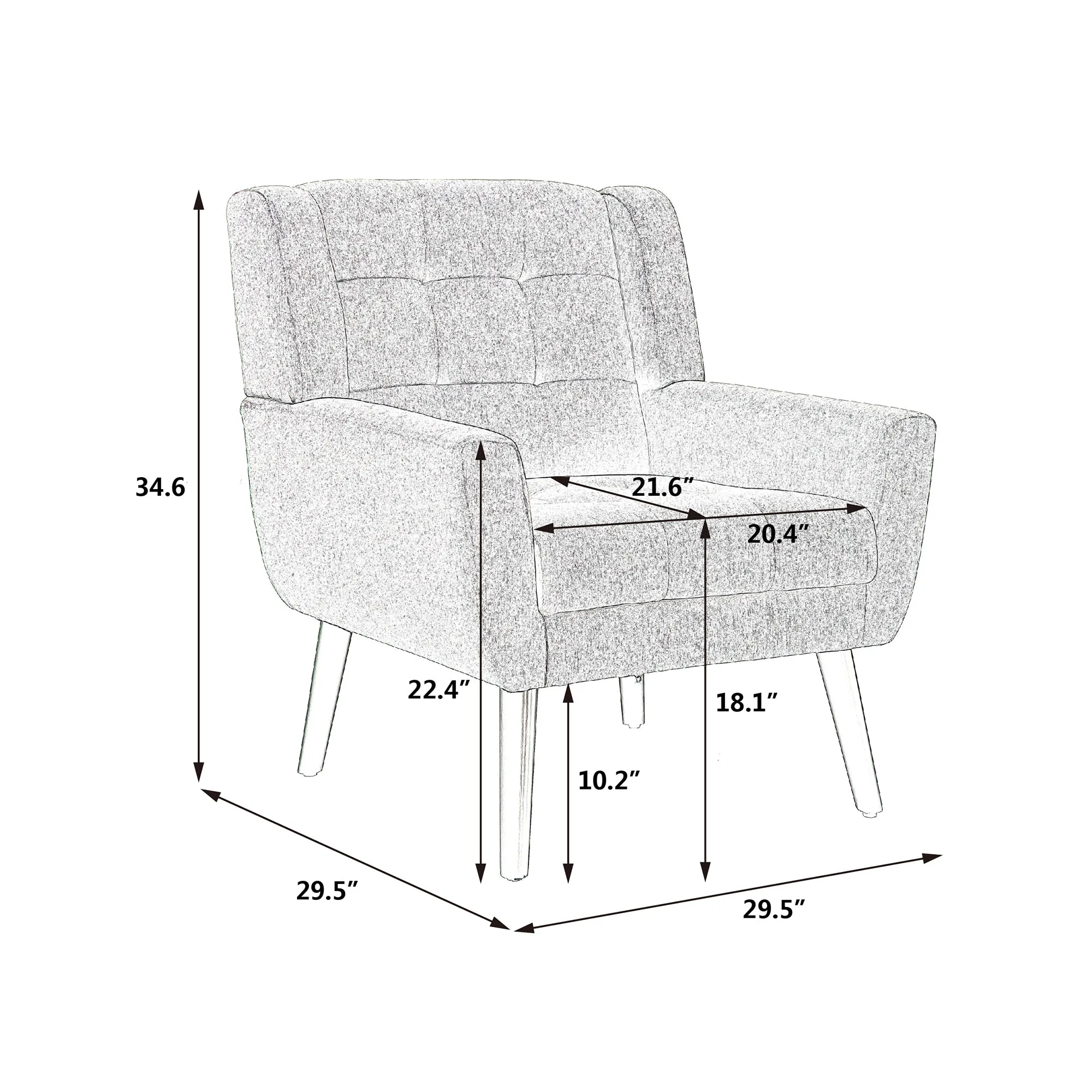 Modern Soft Velvet Ergonomic Accent Chair