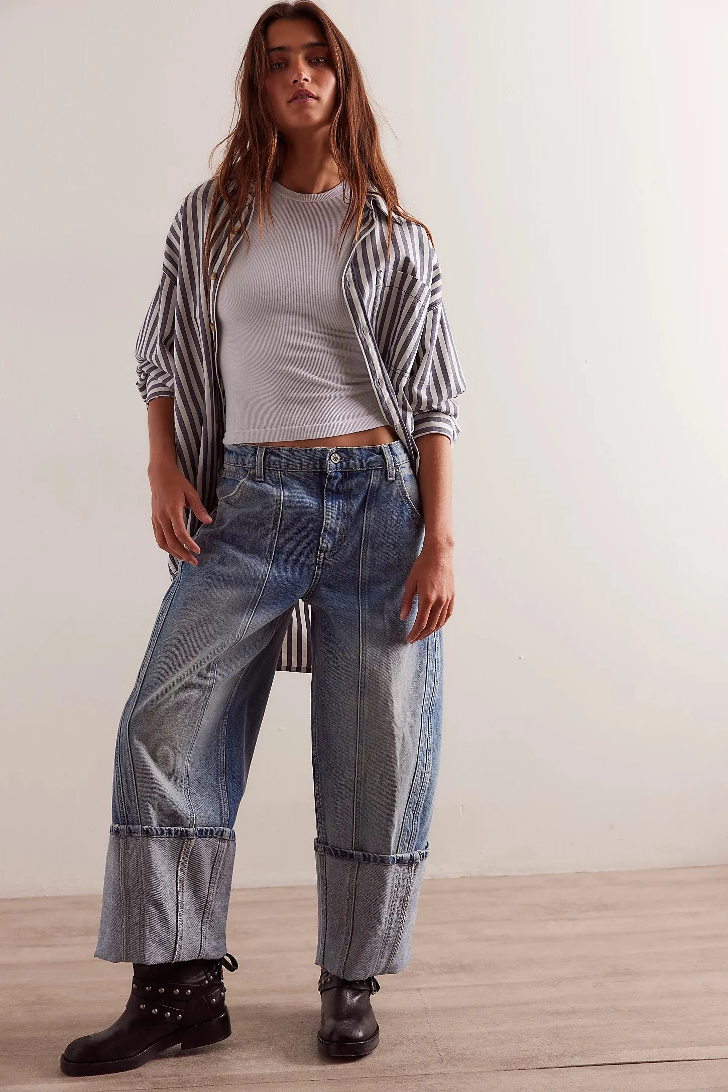 Olsen Cuffed Barrel Jean in Daily Driver
