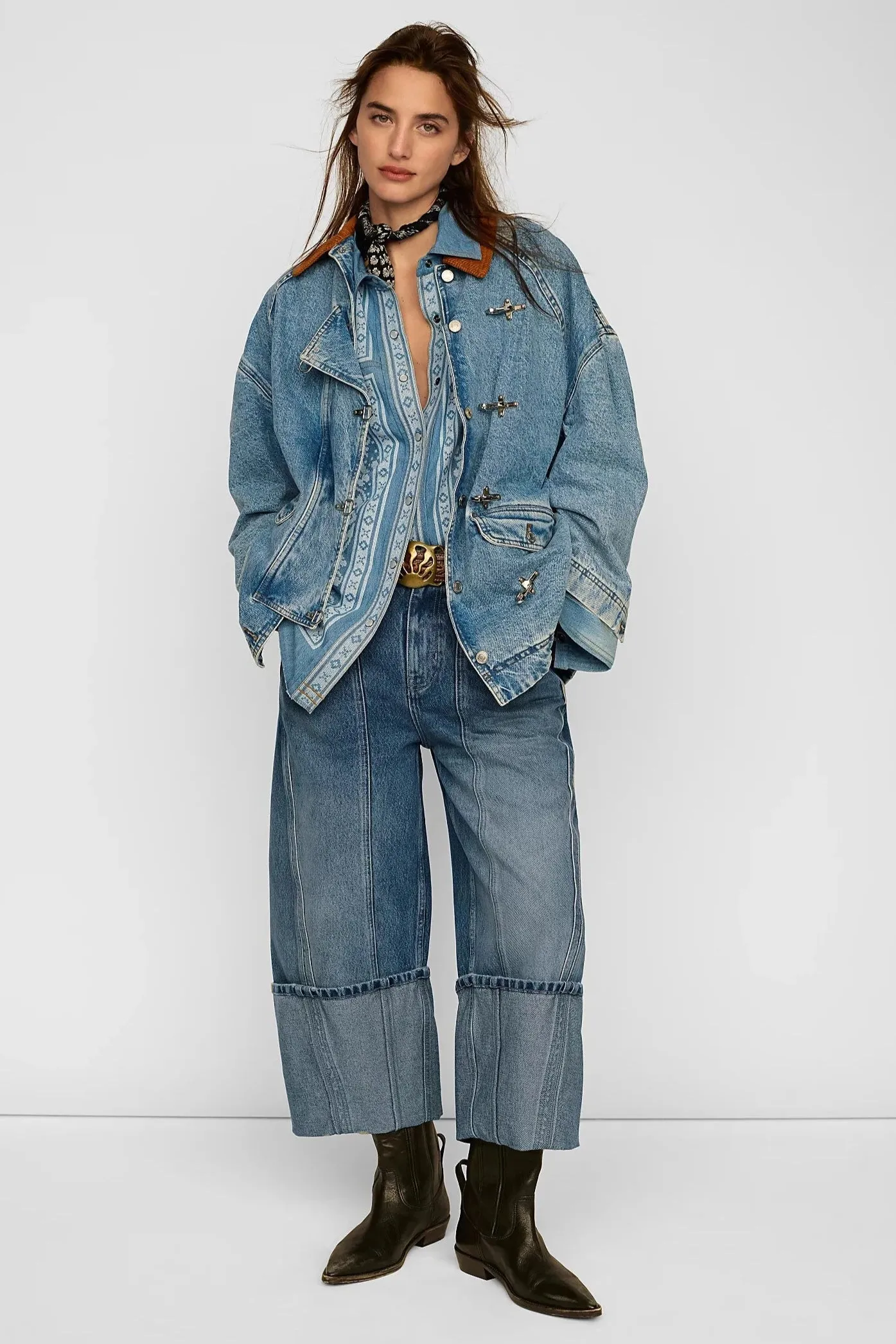 Olsen Cuffed Barrel Jean in Daily Driver