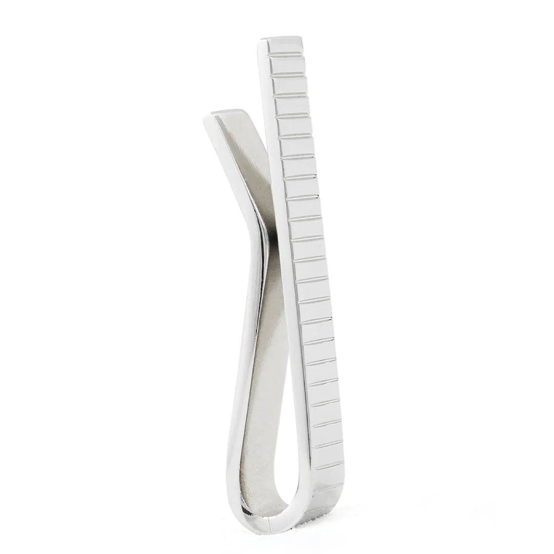 Peluche Horizontal Silver Super Sleek Tie Pin
