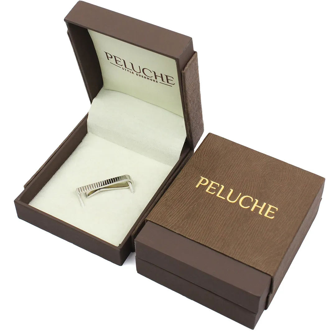 Peluche Horizontal Silver Super Sleek Tie Pin