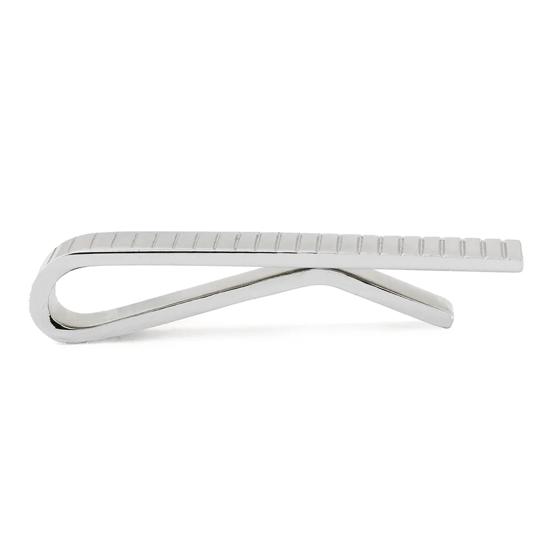 Peluche Horizontal Silver Super Sleek Tie Pin