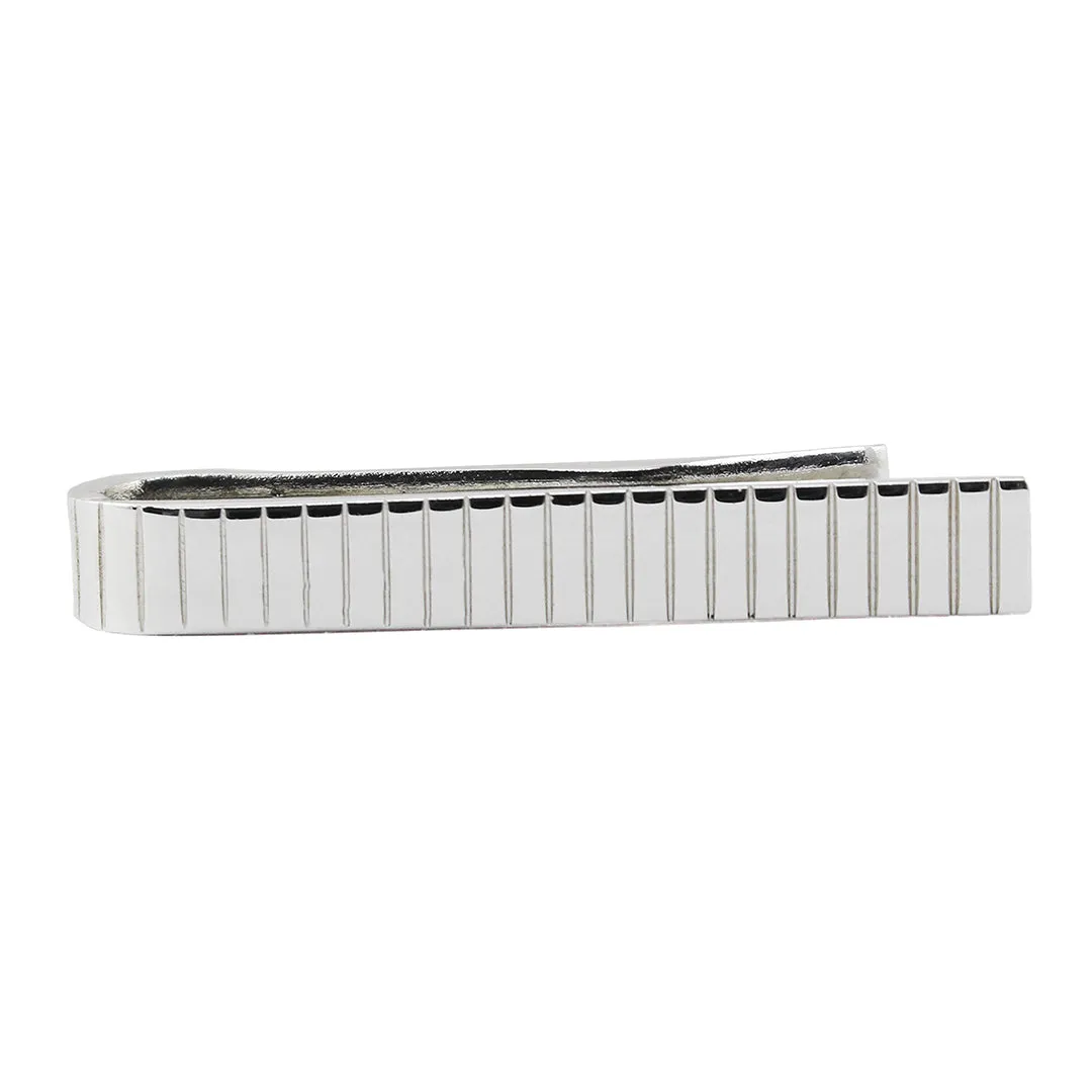 Peluche Horizontal Silver Super Sleek Tie Pin