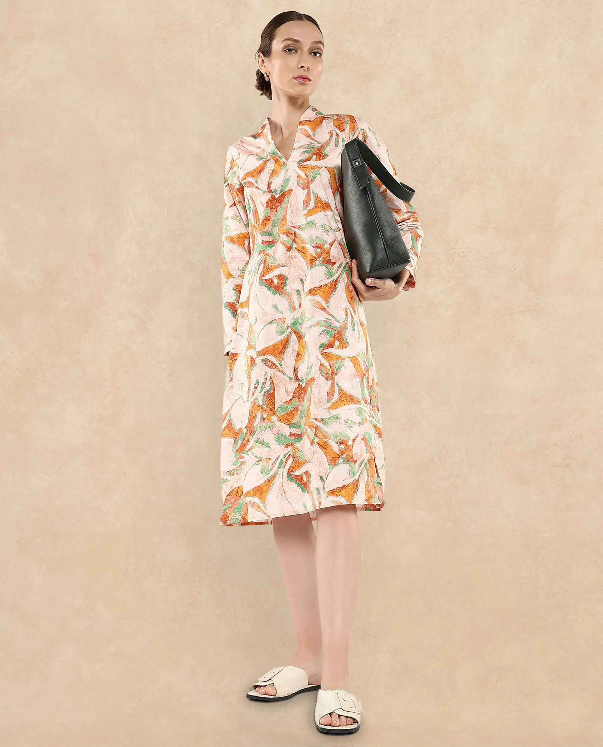 Rareism Women Ricato Multi Printed Dress