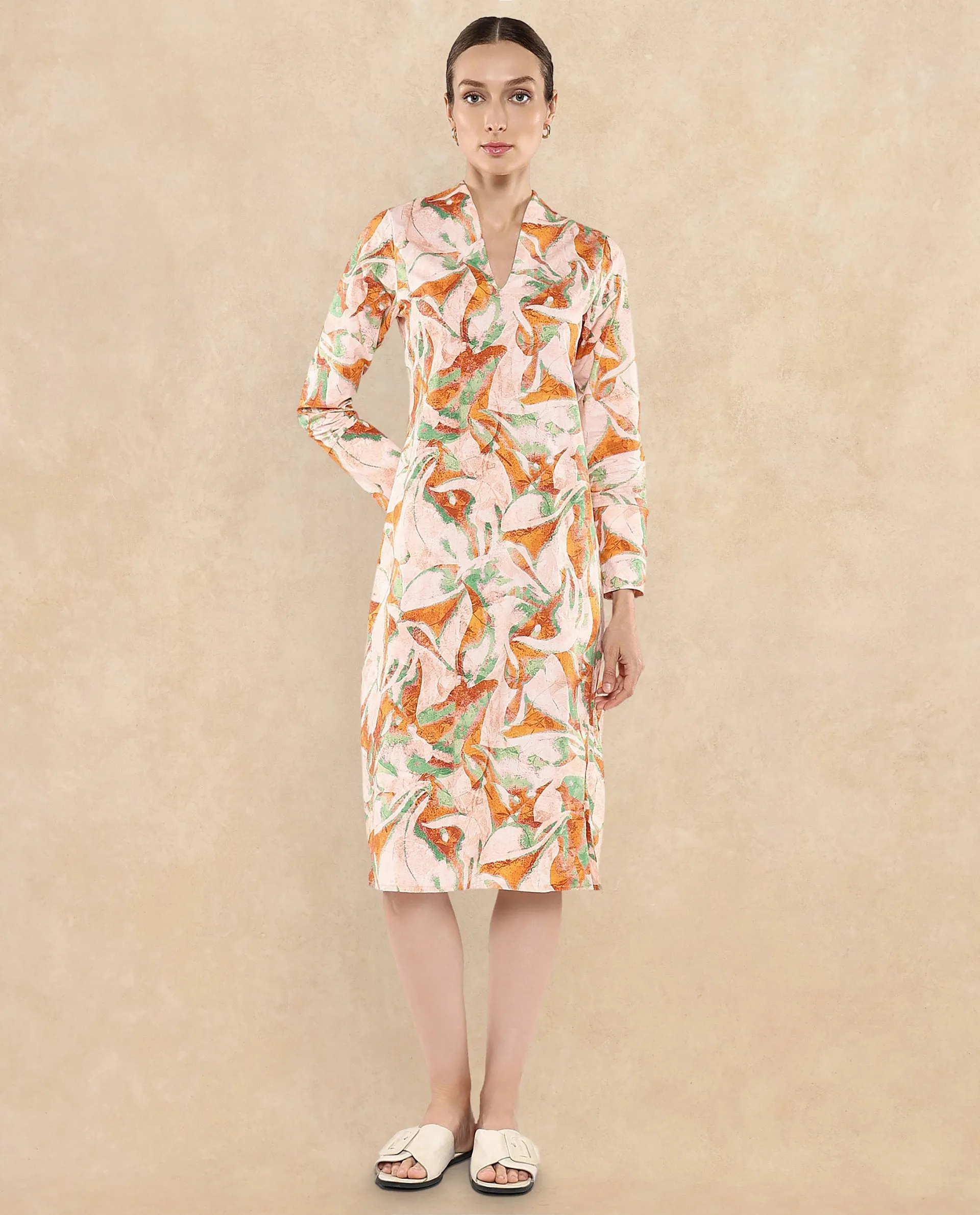 Rareism Women Ricato Multi Printed Dress
