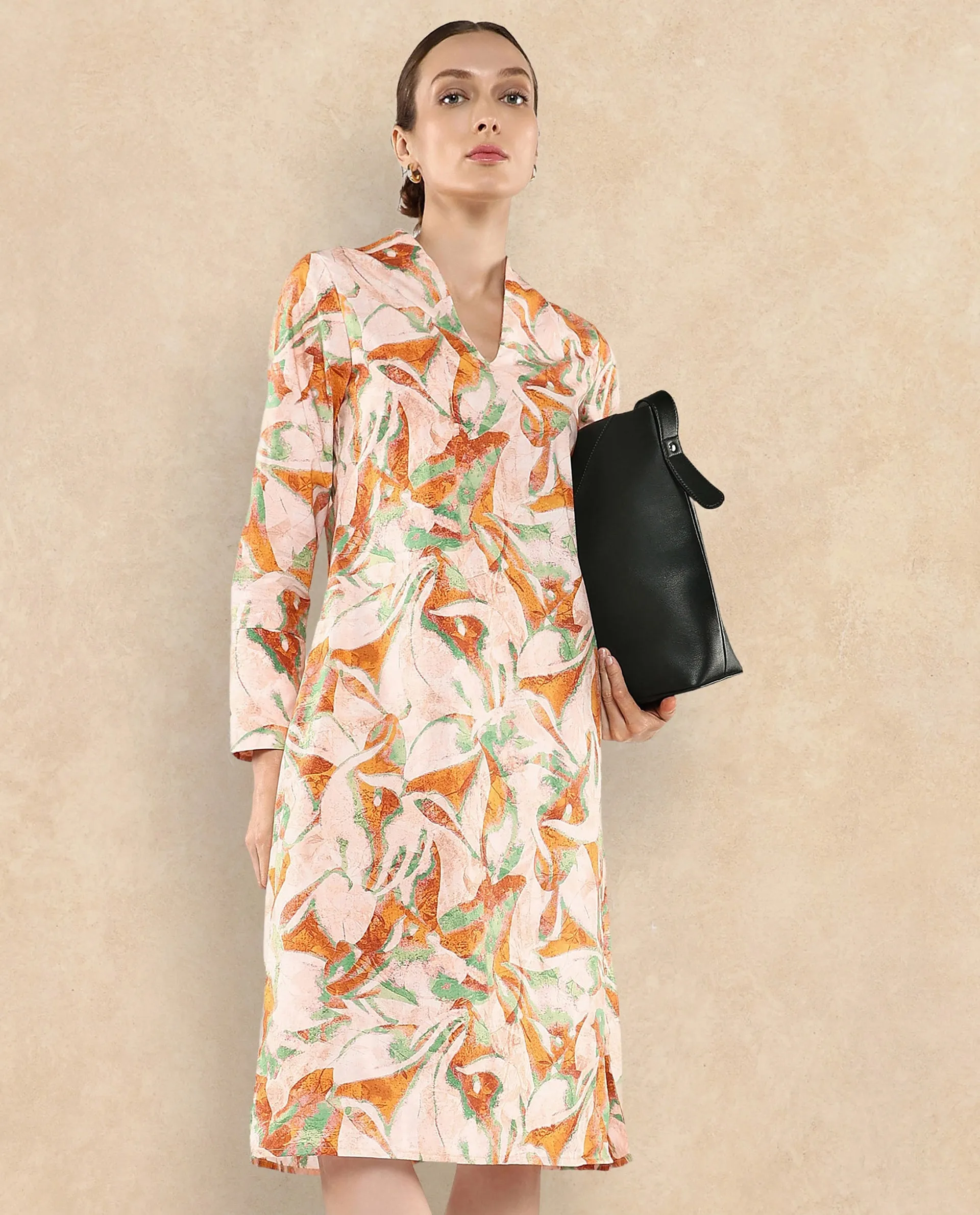 Rareism Women Ricato Multi Printed Dress
