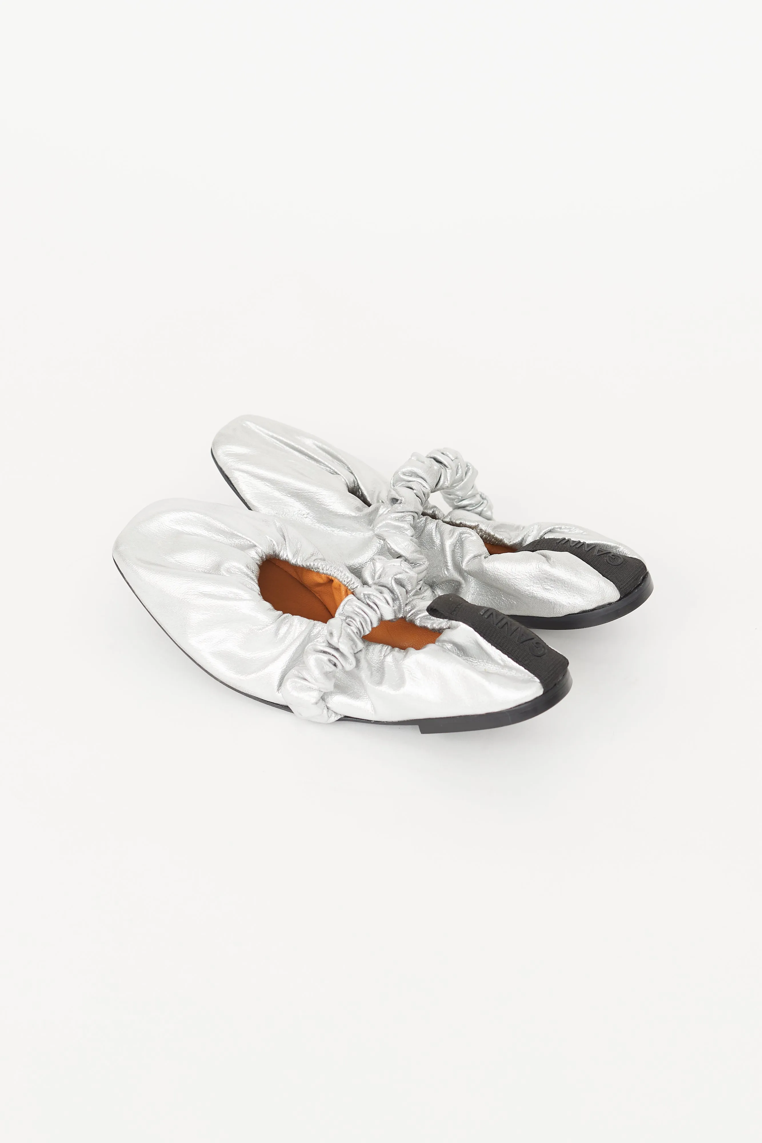 Silver Scrunchie Ballet Flat