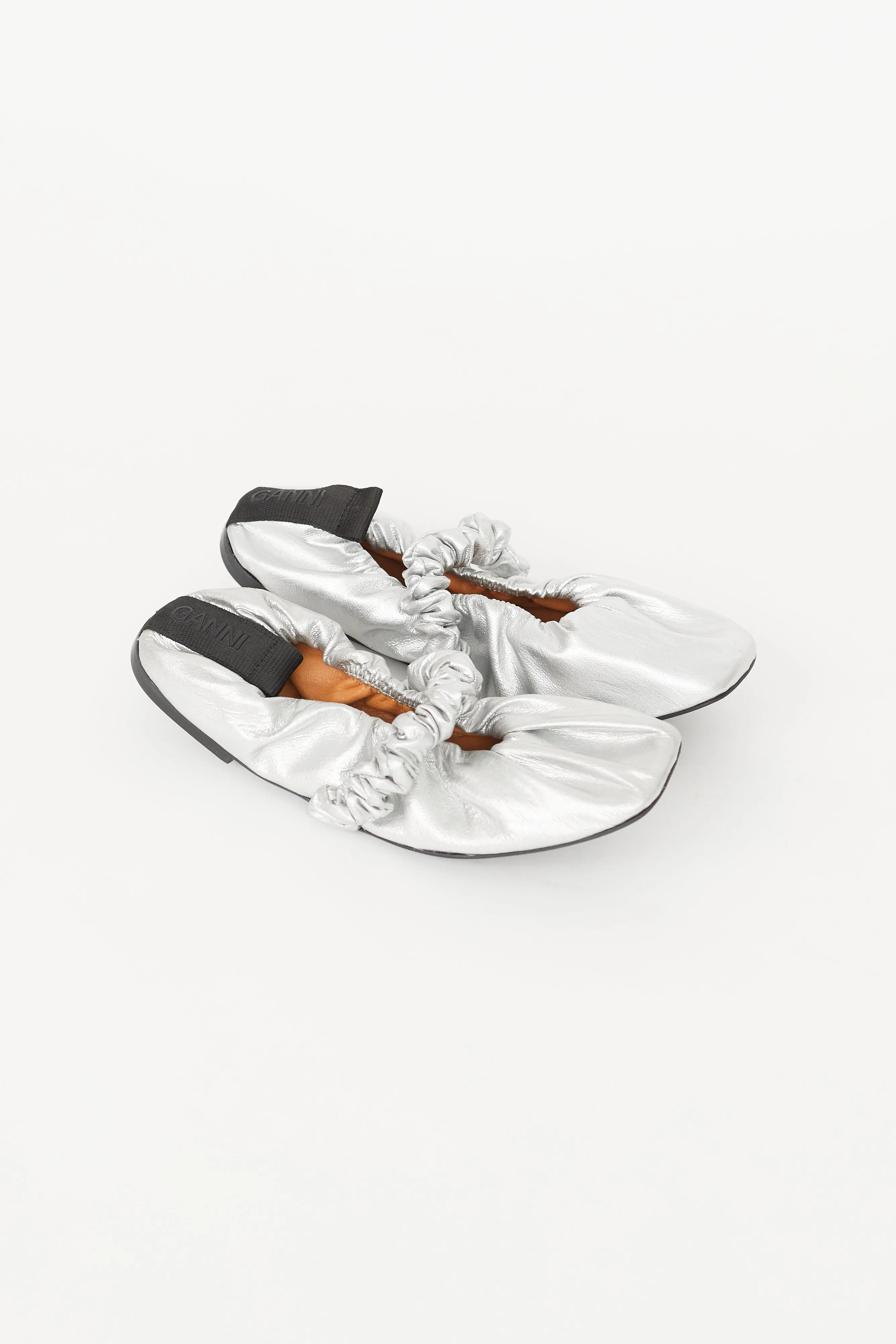 Silver Scrunchie Ballet Flat