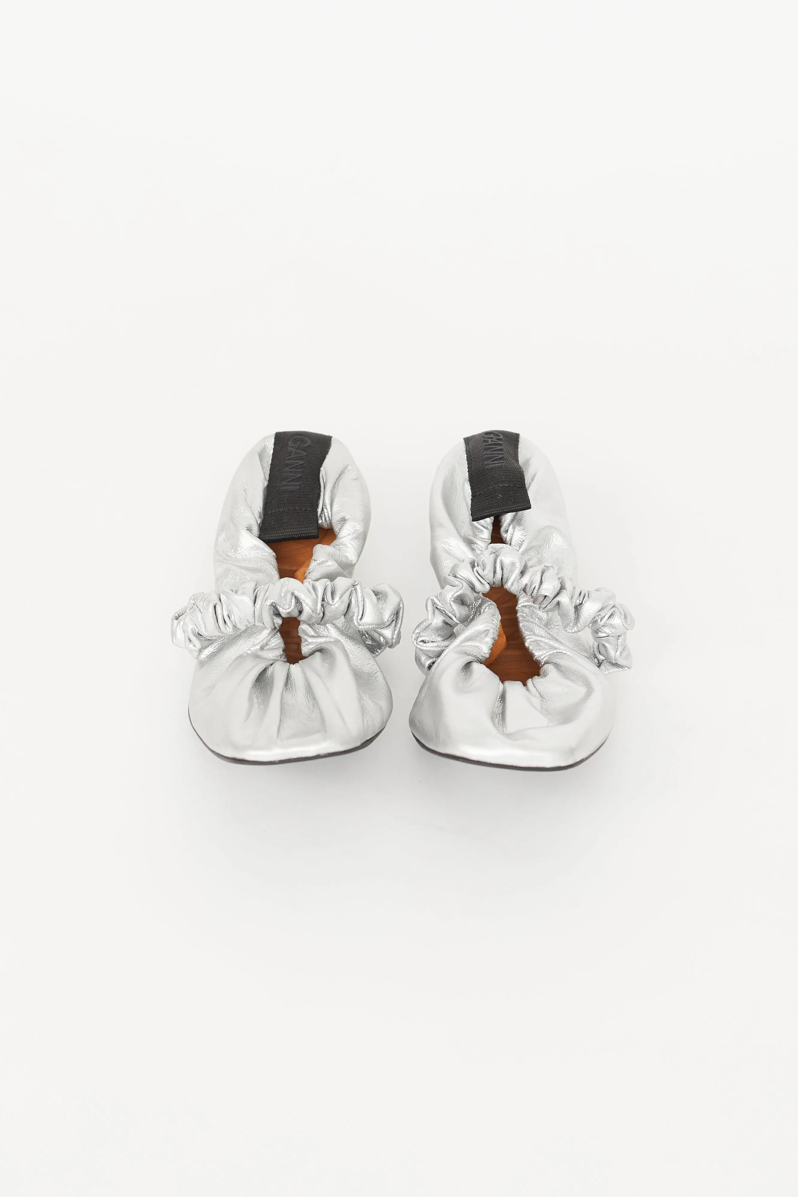 Silver Scrunchie Ballet Flat