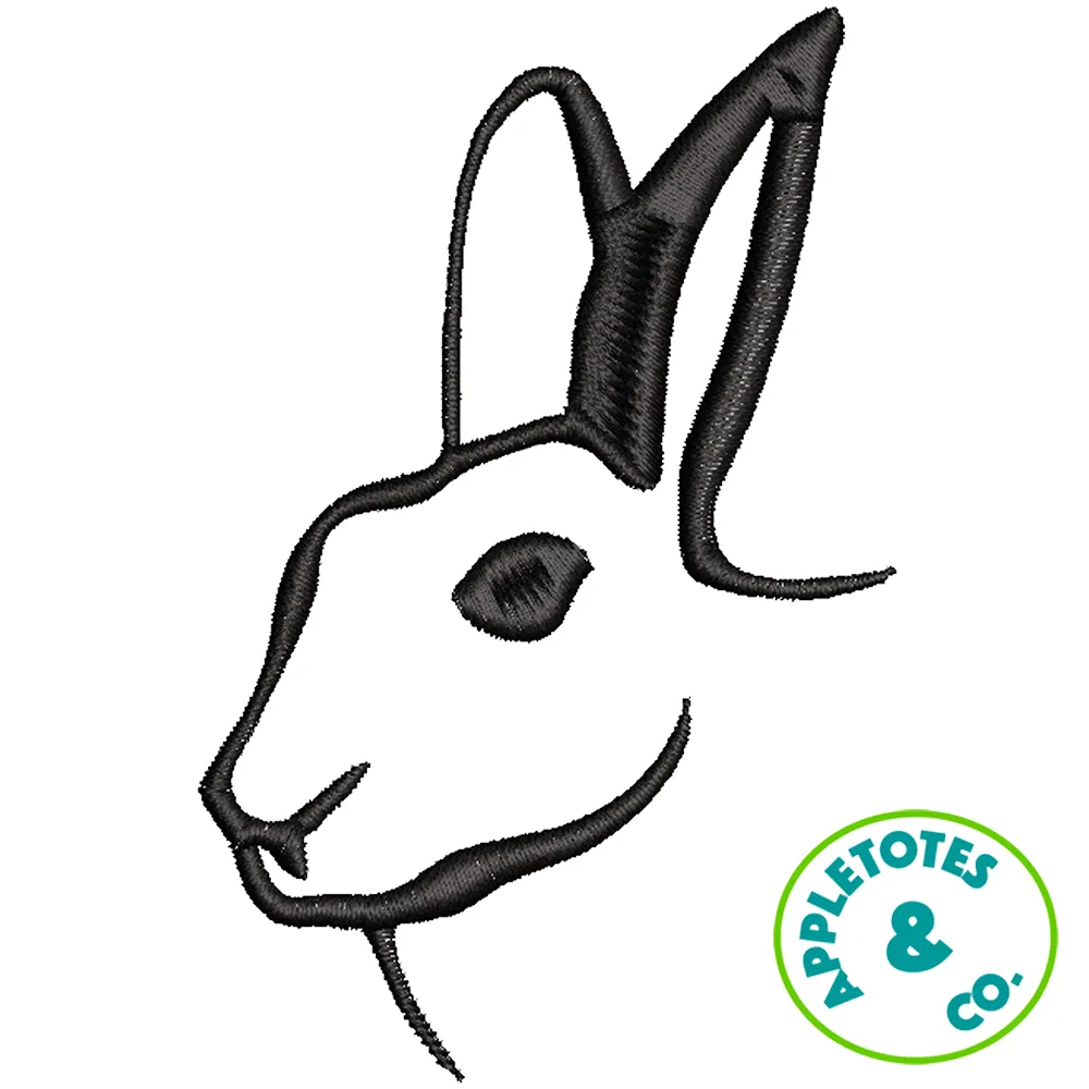 Sleek Bunny Head Machine Embroidery File for 18" Dolls