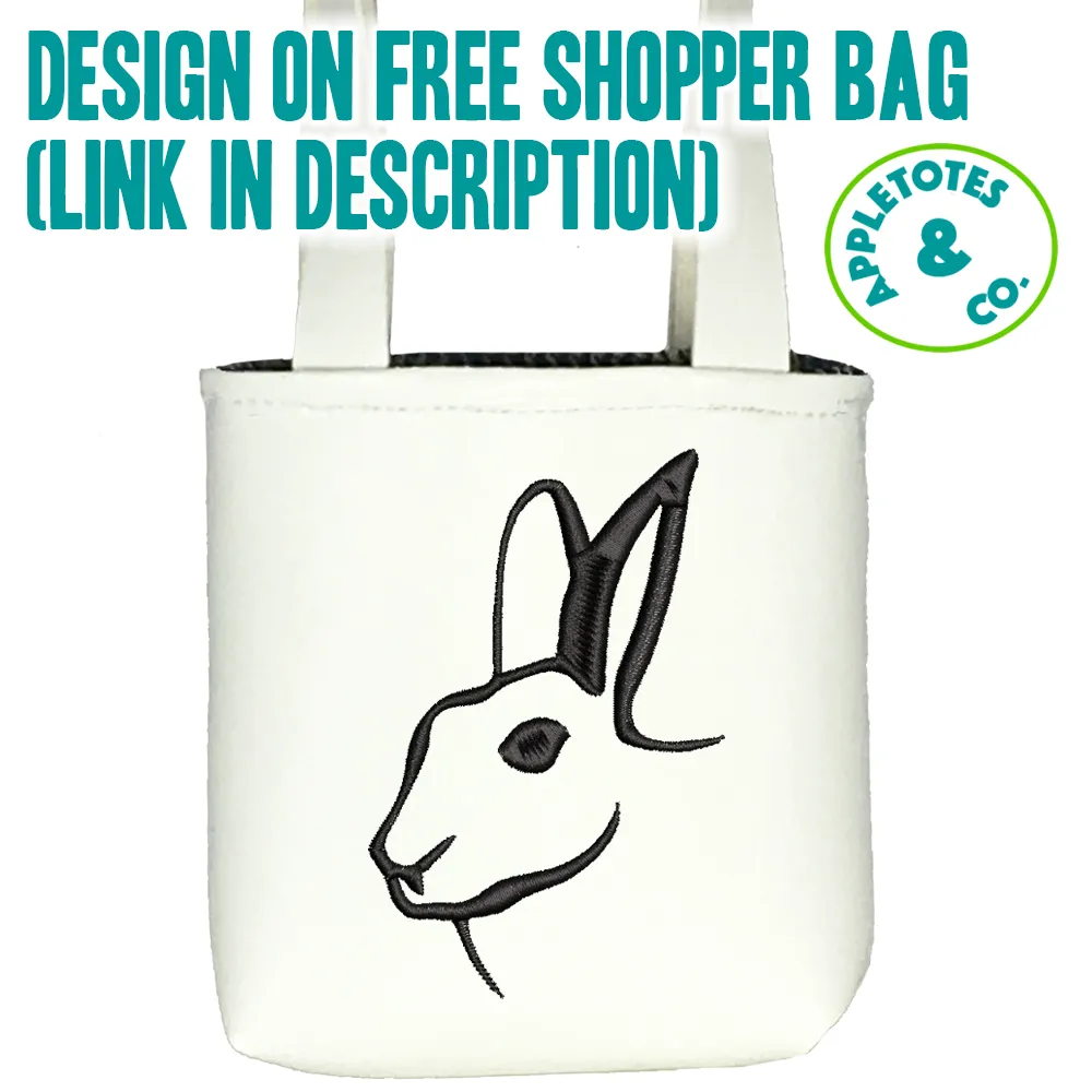 Sleek Bunny Head Machine Embroidery File for 18" Dolls