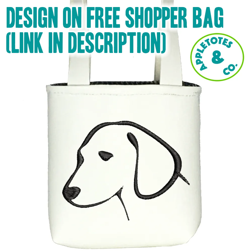 Sleek Dog Head Machine Embroidery File for 18" Dolls