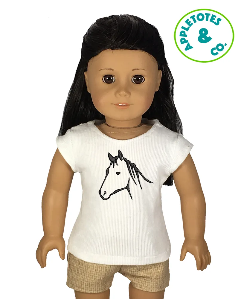 Sleek Horse Head Machine Embroidery File for 18" Dolls