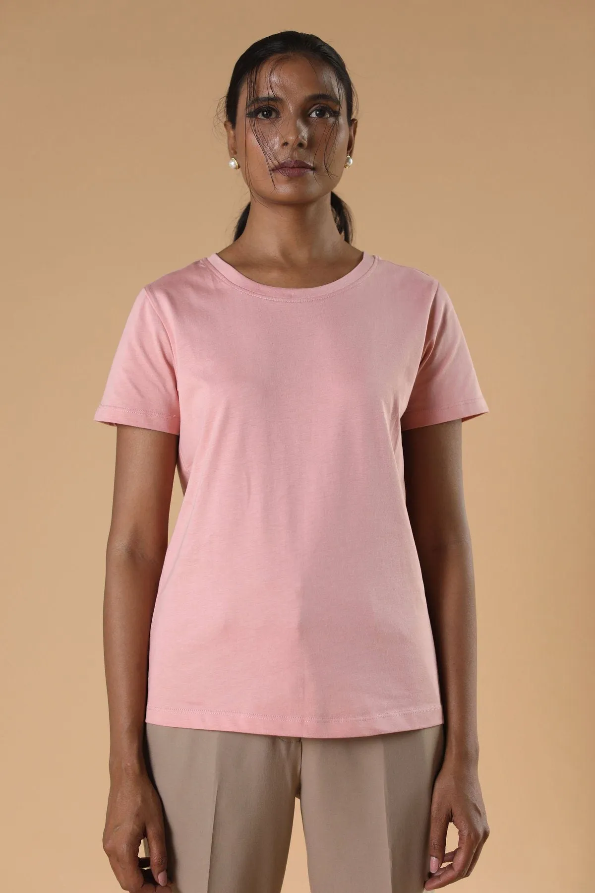 Smart Casual Pink cotton T-shirt