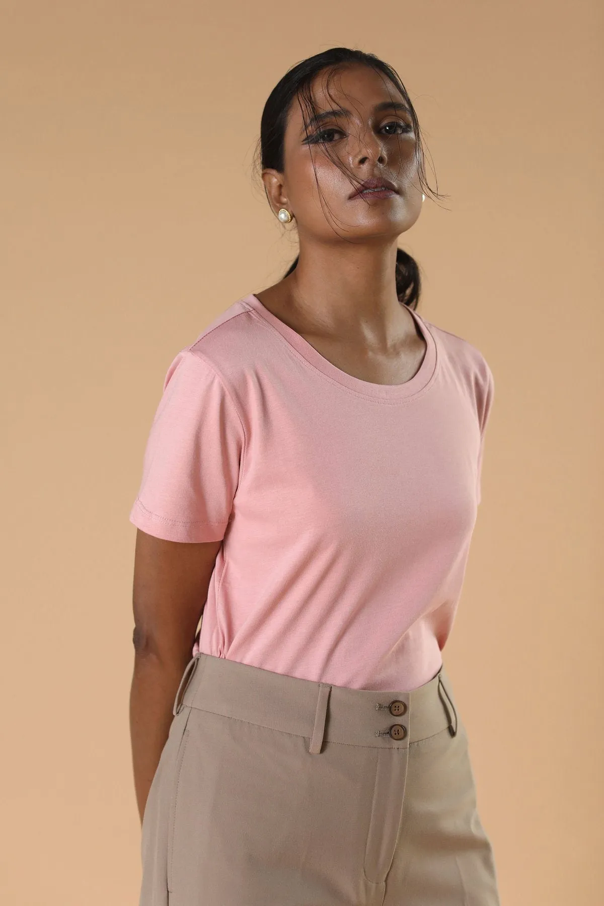 Smart Casual Pink cotton T-shirt