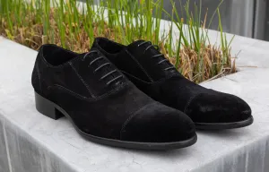 Suede Lace-Up Oxford Black