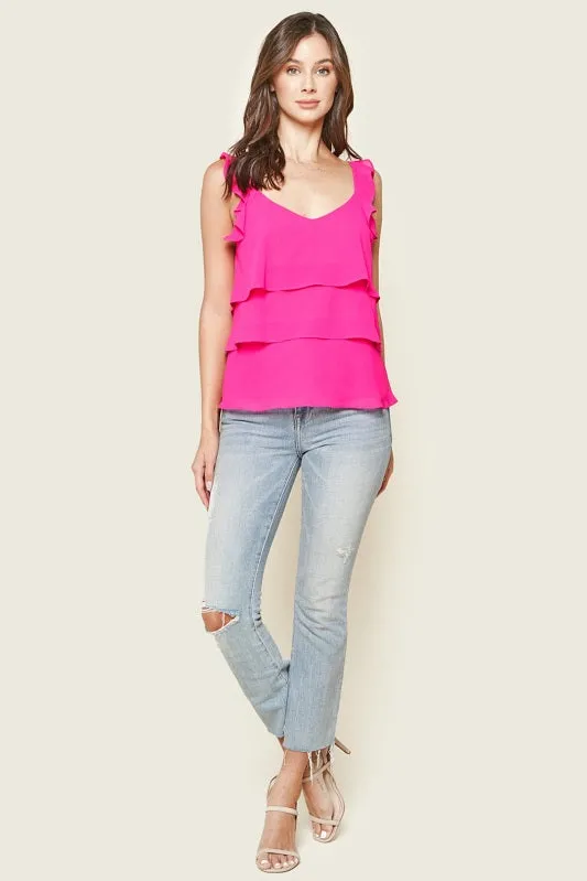 Sugarlips Mels Sweetheart Ruffle Dressy Top