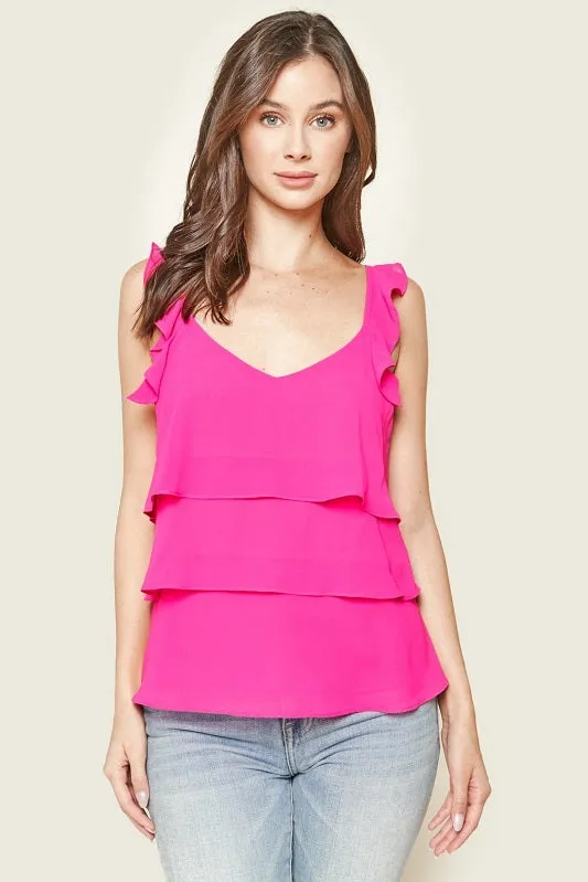 Sugarlips Mels Sweetheart Ruffle Dressy Top