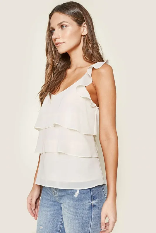 Sugarlips Mels Sweetheart Ruffle Dressy Top