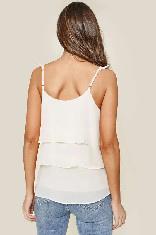 Sugarlips Mels Sweetheart Ruffle Dressy Top