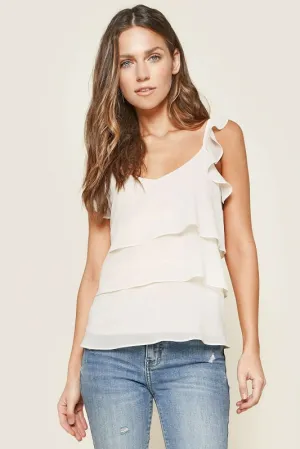 Sugarlips Mels Sweetheart Ruffle Dressy Top