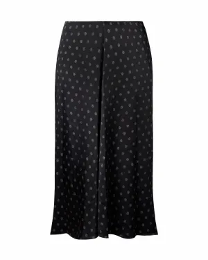 Sun Dot Draped Slip Skirt | Black