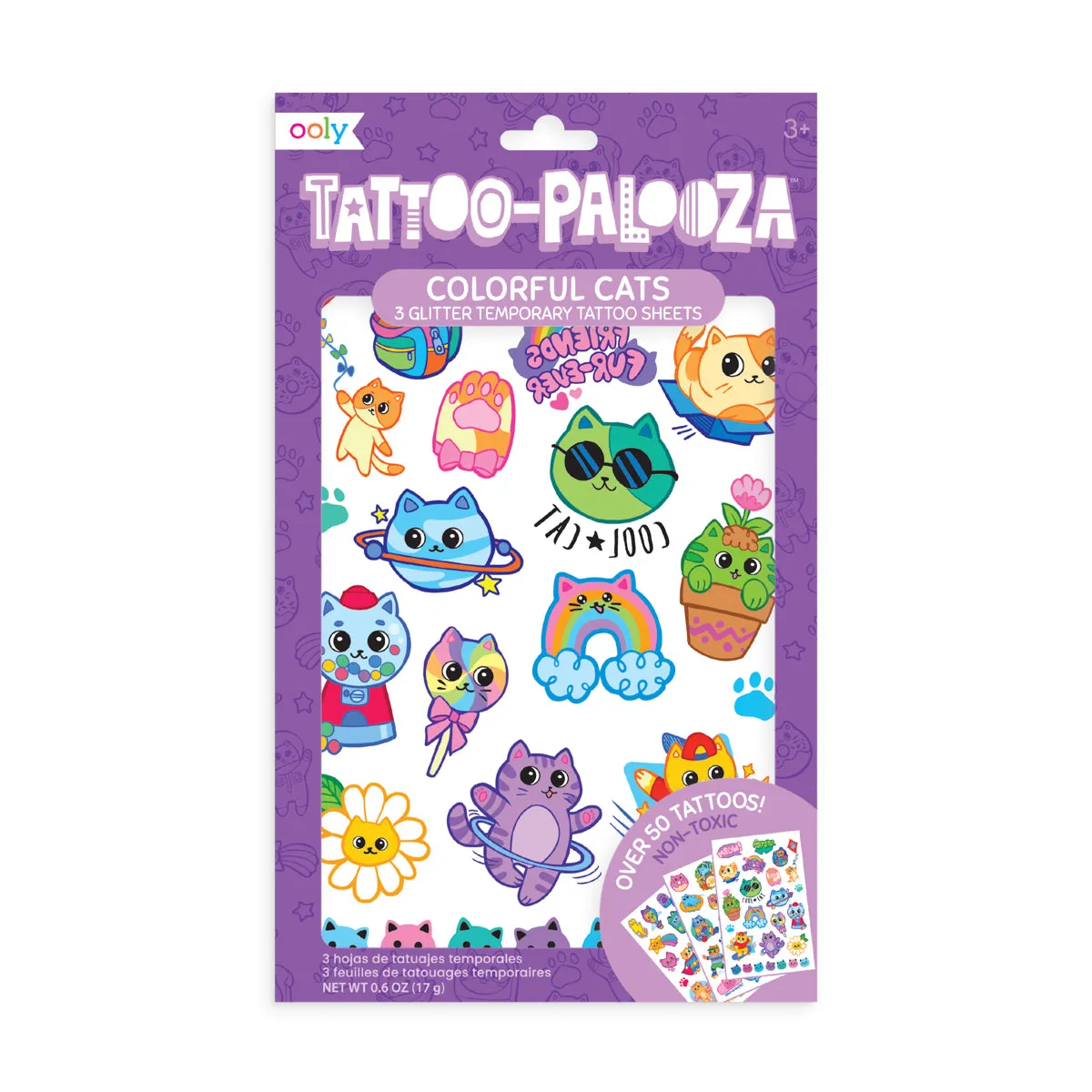 Tattoo Palooza Temp Tattoos - Colorful Cats