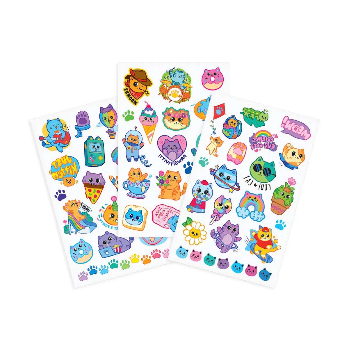 Tattoo Palooza Temp Tattoos - Colorful Cats