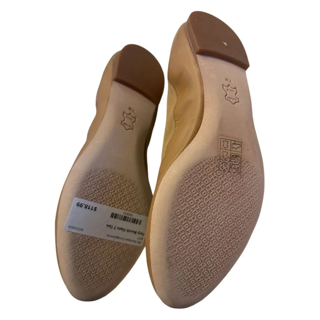 Tory Burch Claire Elastic Ballet Sand/Gold - Size 7