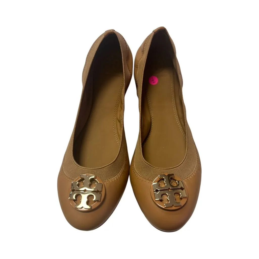 Tory Burch Claire Elastic Ballet Sand/Gold - Size 7