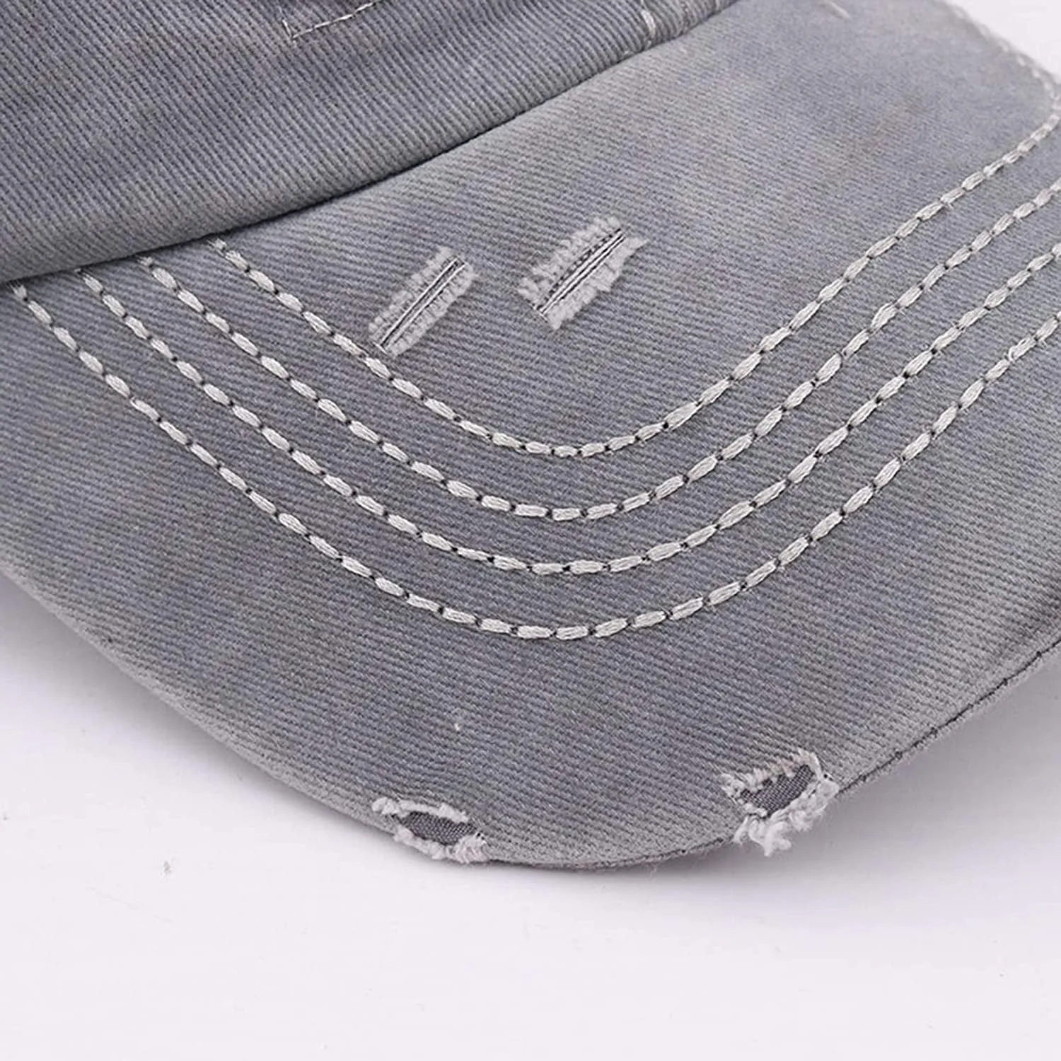 Vintage Distressed American-Flag Hats Pony Tail Caps