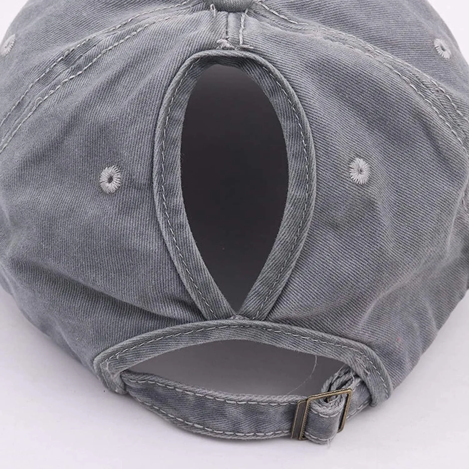Vintage Distressed American-Flag Hats Pony Tail Caps