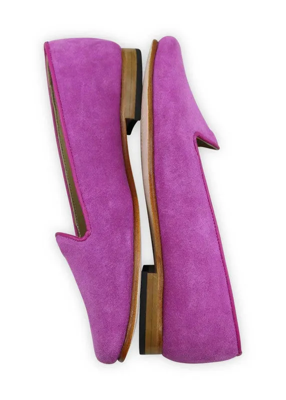 Women's Suede Loafers, Fuschia