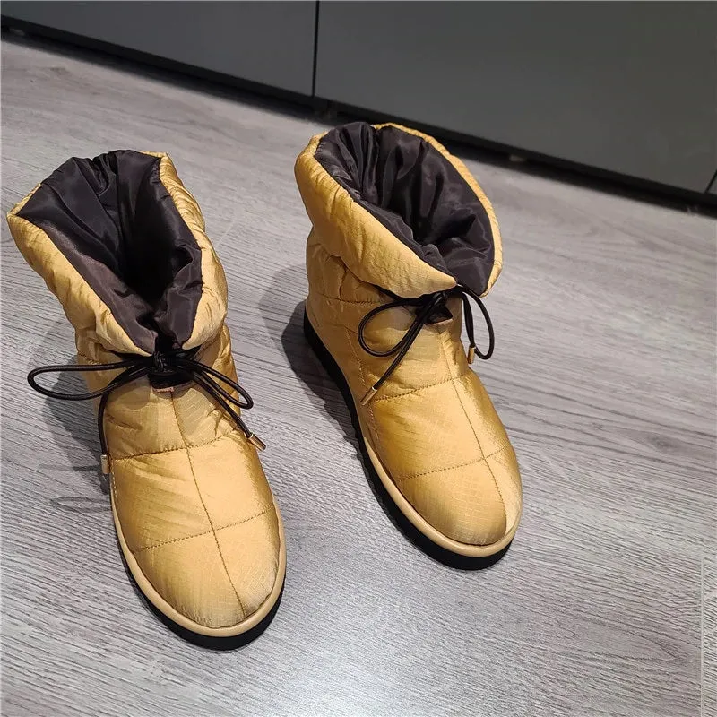 Women's Thick-soled Winter Lace-up Snow Boots