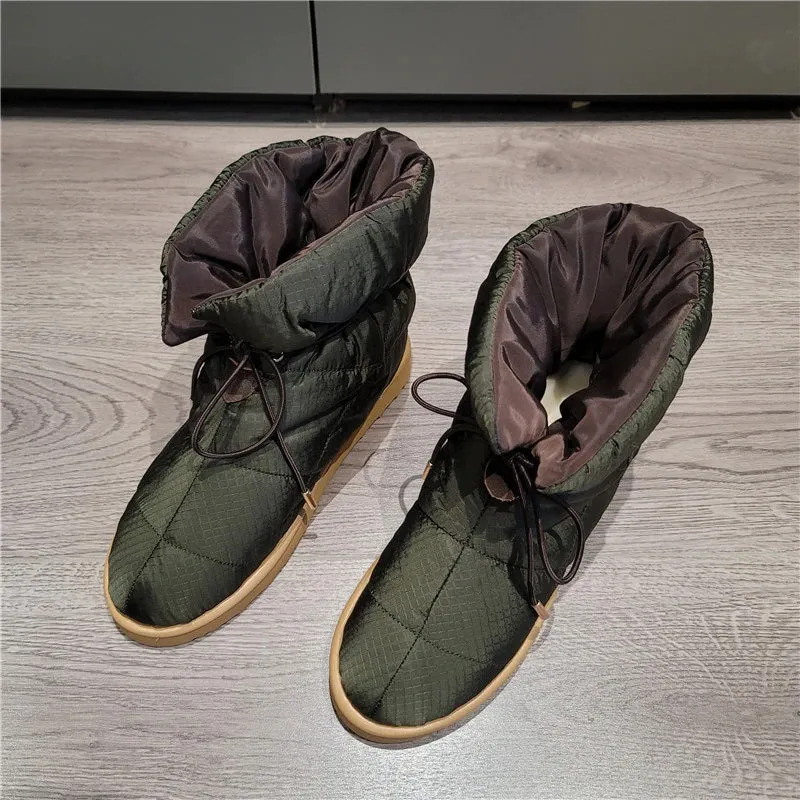 Women's Thick-soled Winter Lace-up Snow Boots