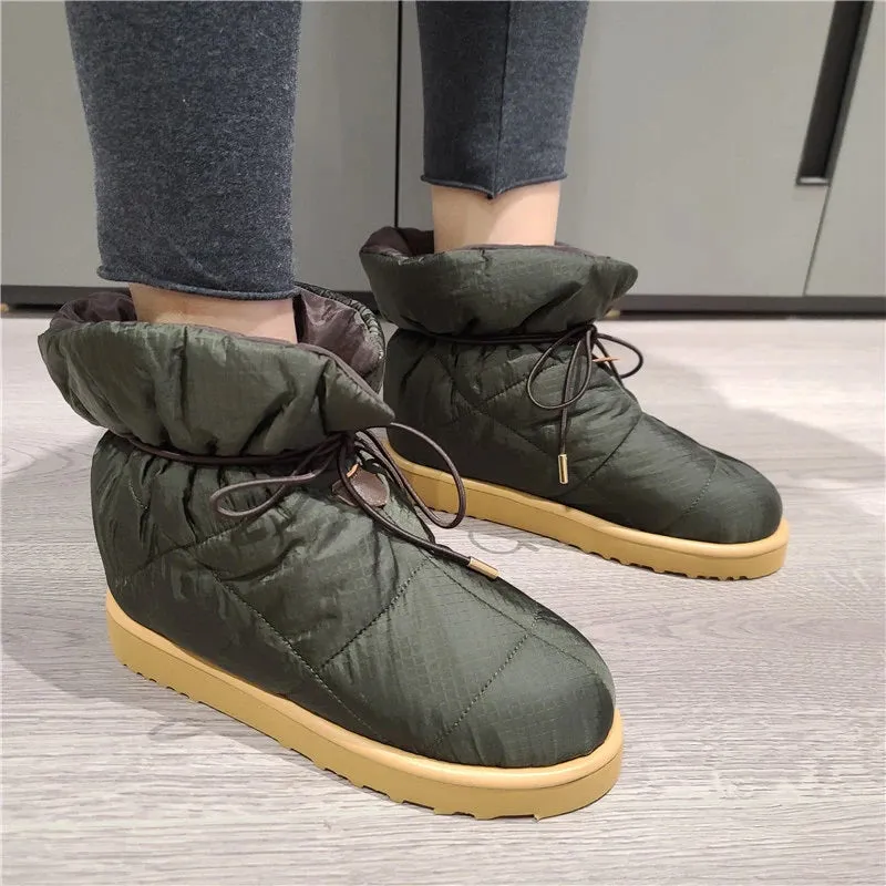 Women's Thick-soled Winter Lace-up Snow Boots