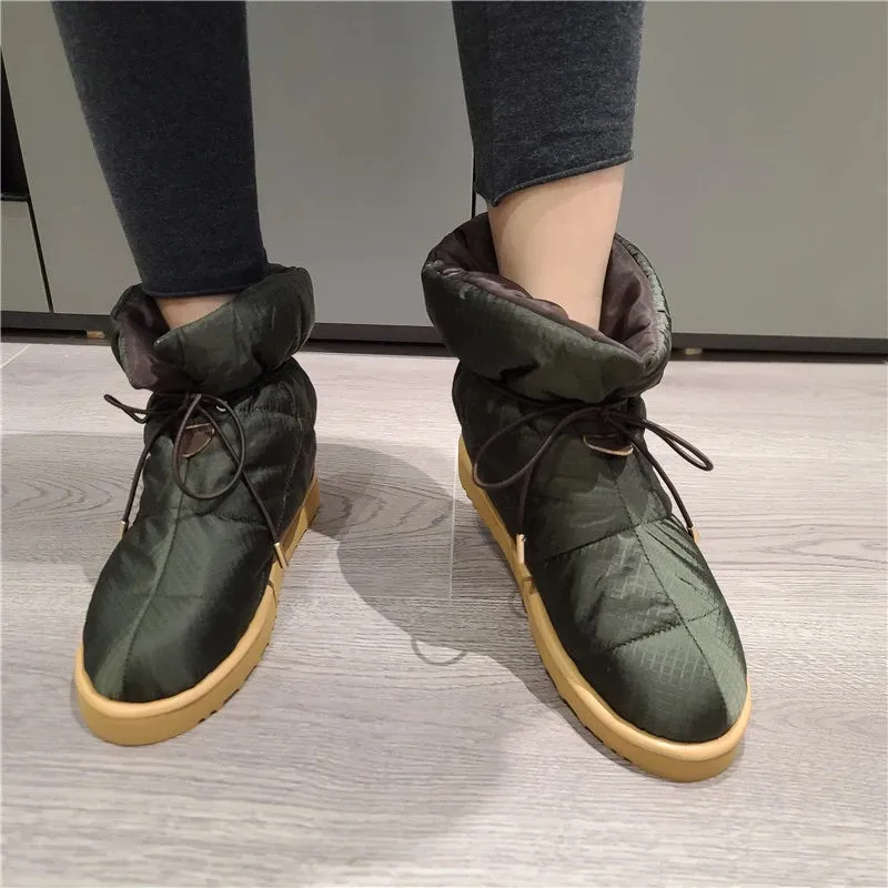 Women's Thick-soled Winter Lace-up Snow Boots