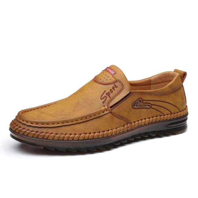 xiangtuibao  Summer Casual Slip-on Shoes Genuine Leather Men Sneakers Fashion Jogging Shoes Outdoor Walking Footwear Flats Brand