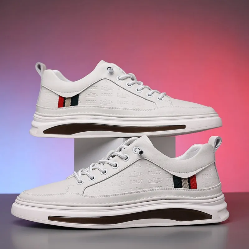 xiangtuibao White Men Leather Sneakers High Quality Luxury Brand Autumn Vulcanized Shoes Sports Jogging Tenis Men Casual Shoes Free Shipping